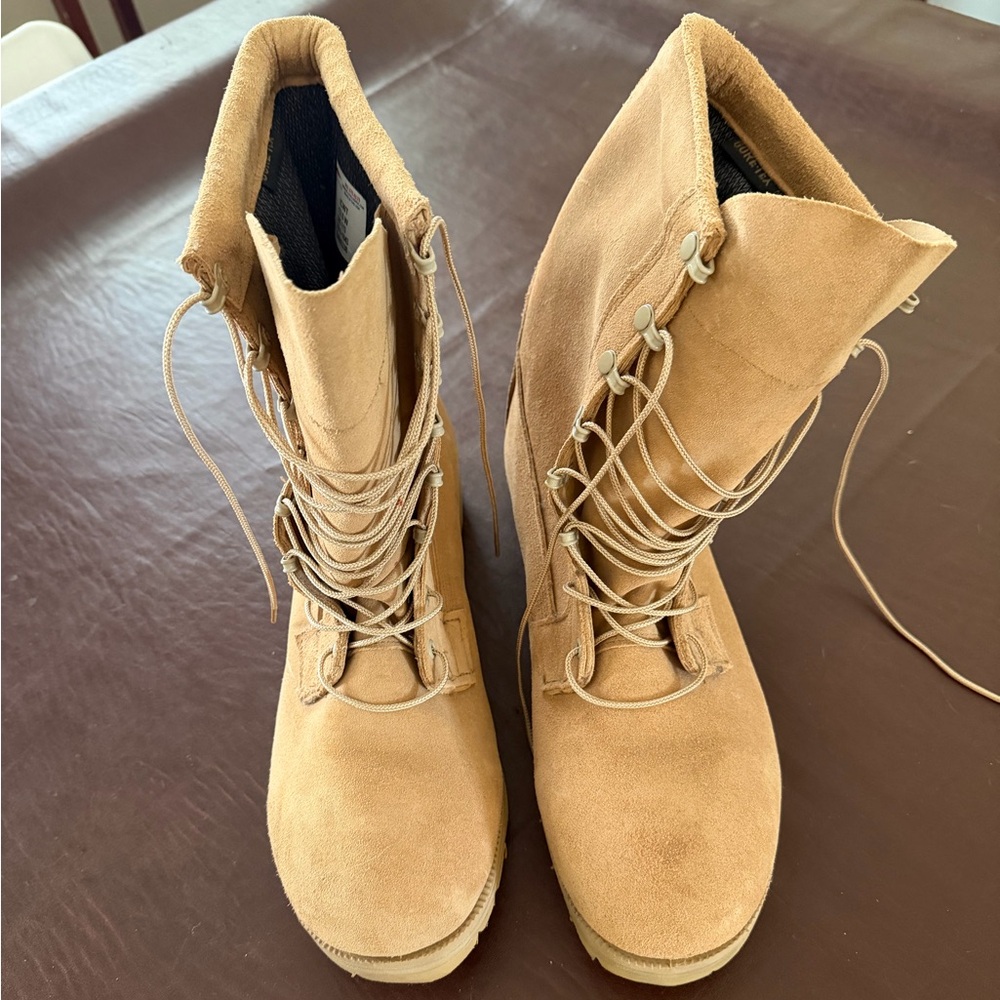 Men’s Belleville Tan Suede Lace-Up Military Boots